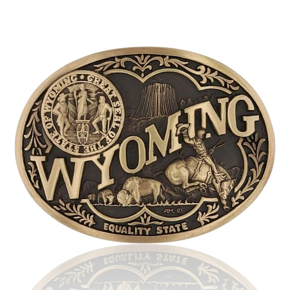 Montana Silversmiths Wyoming State Heritage Attitude Belt Buckle - New